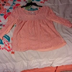Lace peach shirt